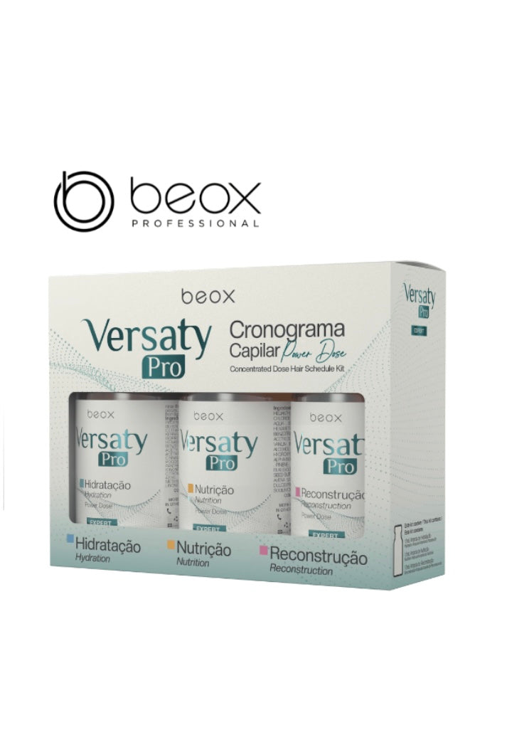 BEOX VERSATY PRO Koncentrato mono dozė ampulėje personalizuotiems plaukų atstatymo sprendimams (3 x 15 ml) Dovana🎁 plaukų šepetys