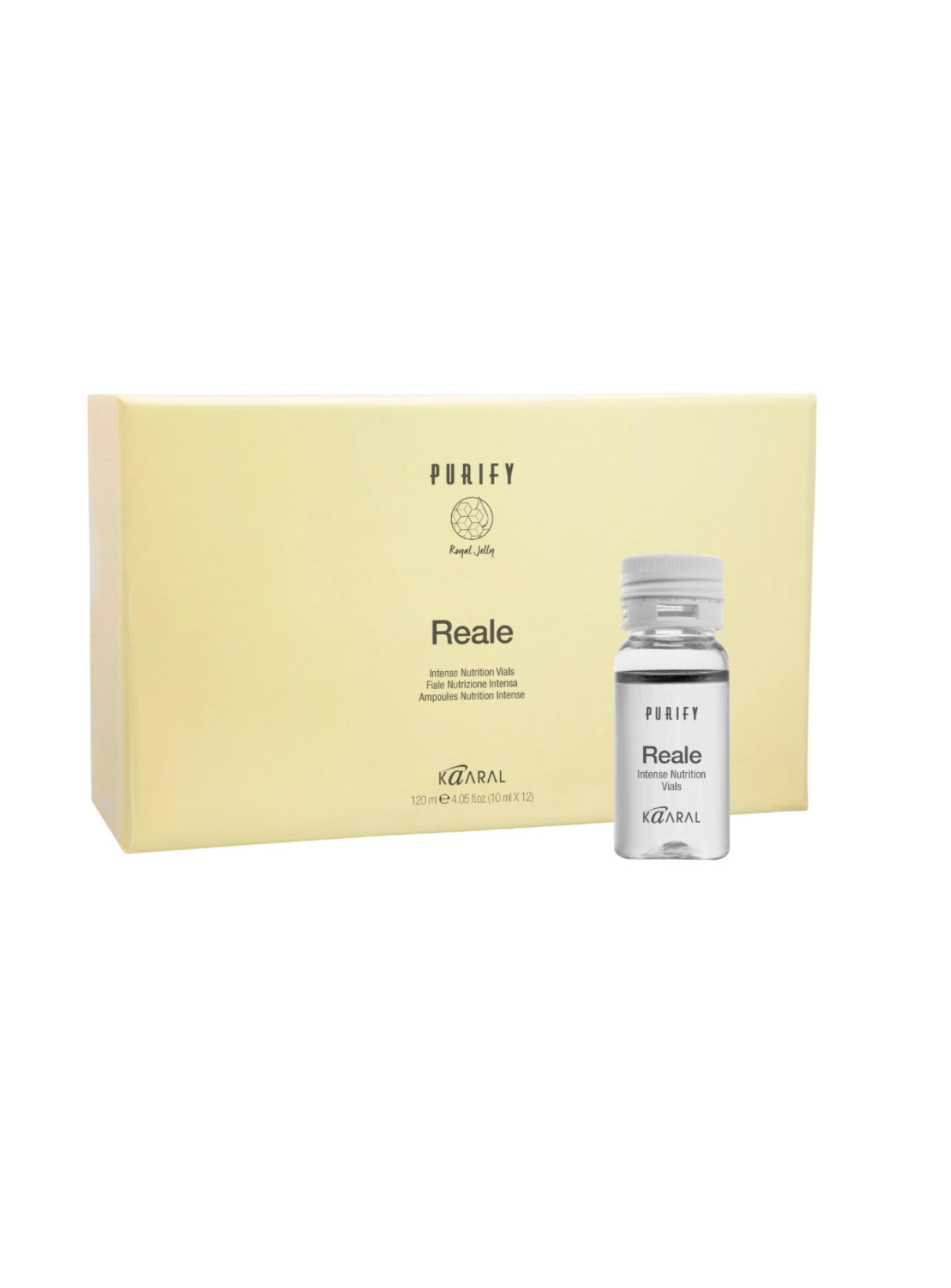 PURIFY REALE ✫ Losjonas su bičių pieneliu dažytiems, pažeistiems plaukams be sulfatų, be parabenų (NENUPLAUNAMAS) 12 x 10 ml