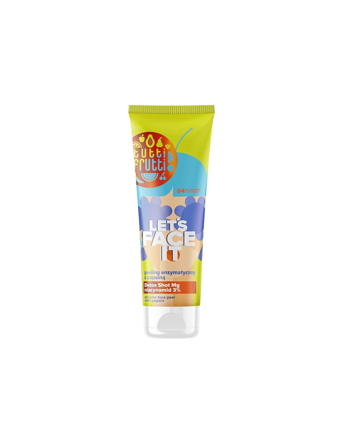 LET'S FACE IT - Enziminis (fermentinis) pilingas veidui, su papainu + Detox Shot Mg, 100 ml