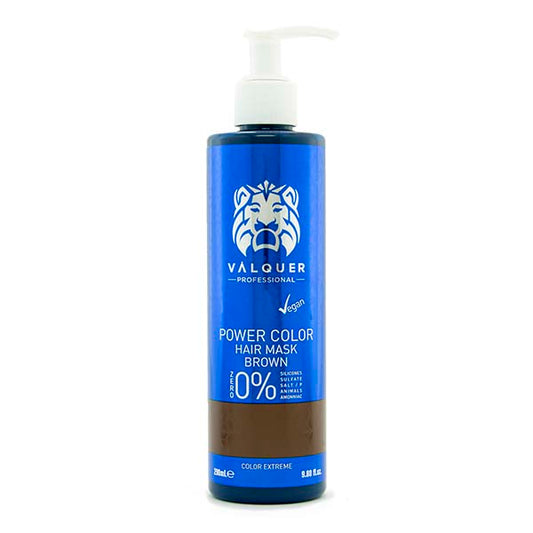“VALQUER” tonuojanti rudos spalvos plaukų kaukė “Brown Color” Profesionaliam naudojimui 290ml.