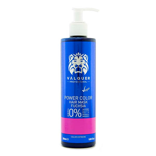 “VALQUER” tonuojanti ryškios rausvai raudonos spalvos plaukų kaukė “Fuchsia Color” Profesionaliam naudojimui 290ml.