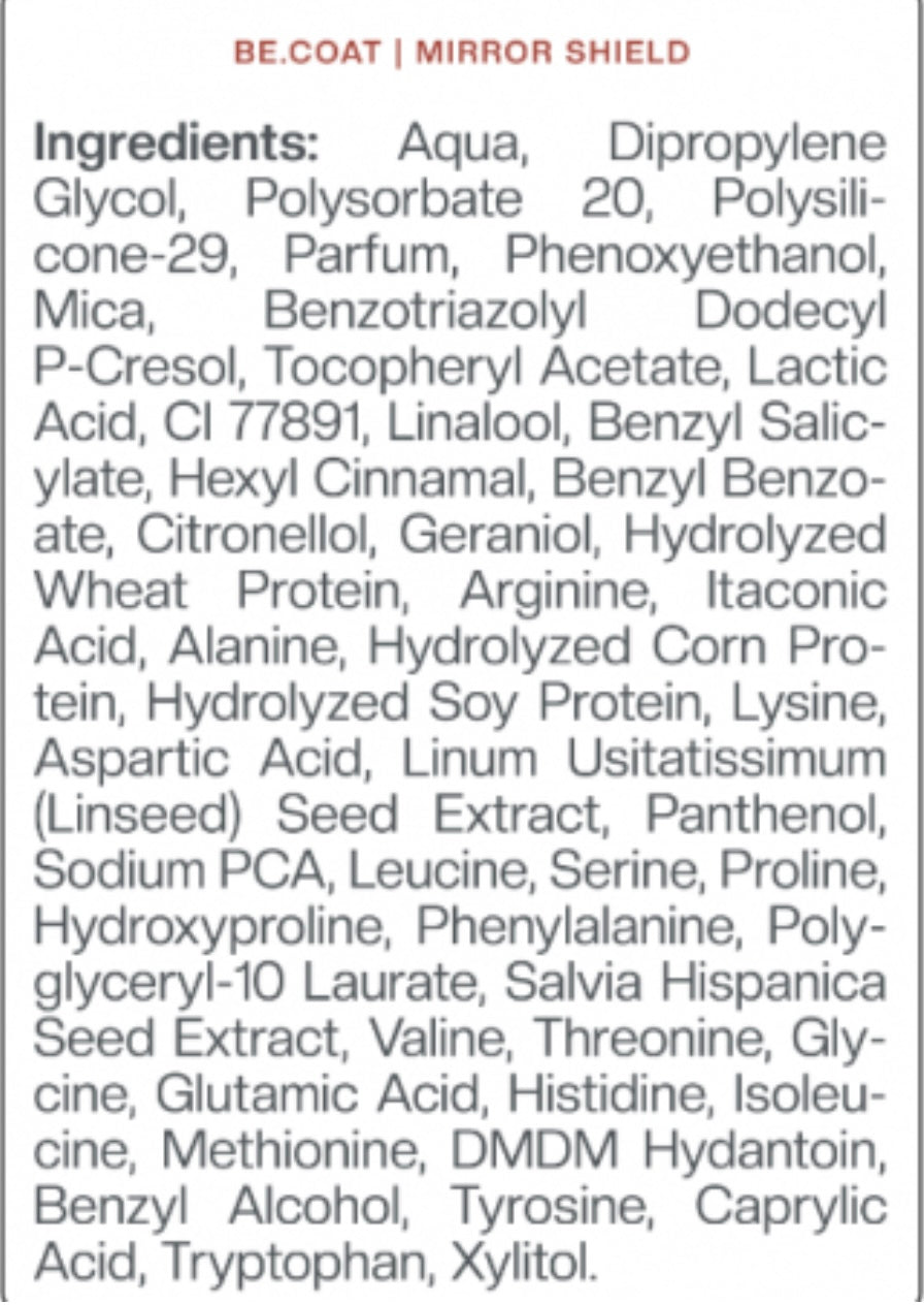 1 + 1 BE.COAT (150 ml) Veidrodinį blizgesį plaukams suteikianti dulksna su apsaugos nuo drėgmės efektu (BEOX, Brazilija)