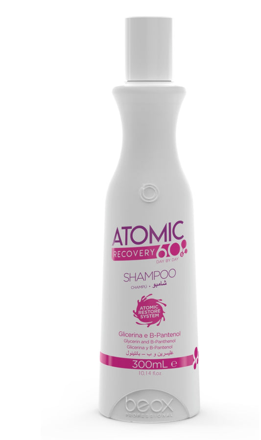 ATOMIC RECOVERY 60 s Šampūnas, siekiantiems plaukų ypatingo kondicionavimo, vėlimosi kontrolės ir priežiūros, 300 ml