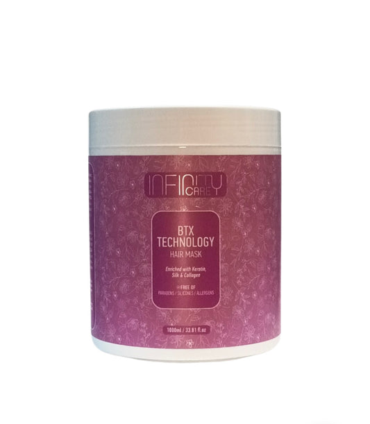 QURE Infinity Care BTX TECHNOLOGY kaukė plaukams su botokso efektu, drėkinimui, rekonstrukcijai, elastingumui, 1000 ml