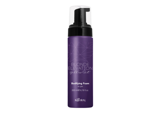 BLOND ELEVATION Yellow Out Putos plaukams, suteikiančios apimties ir neutralizuojančios geltonus pigmentus, 200 ml