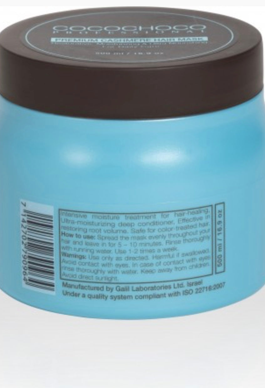 COCOCHOCO PREMIUM CASHMERE plaukų kaukė su hidrolizuotu keratinu iš kašmyro, 250 ml