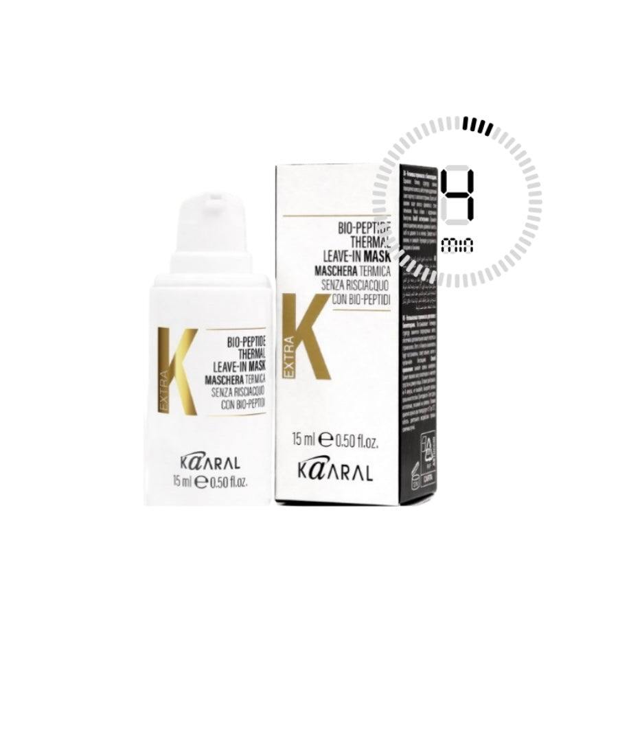 EXTRA K (15 ml) biopeptidų technologijos nenuplaunama kaukė, radikaliai atstatanti giliai pažeistus plaukus vos per 4 min.	 Dovana 🎁 Plaukų šepetys