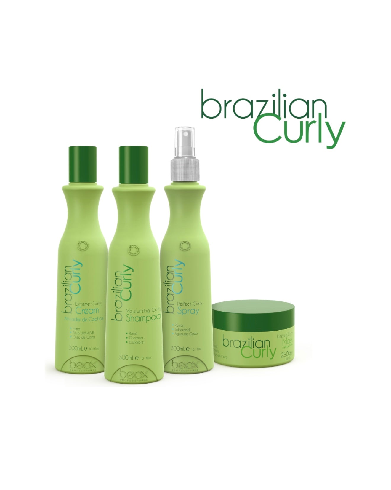 BRAZILIAN CURLY Rinkinys (4 produktai) garbanotiems plaukams